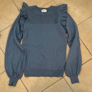 Blue Ruffled Sweater
